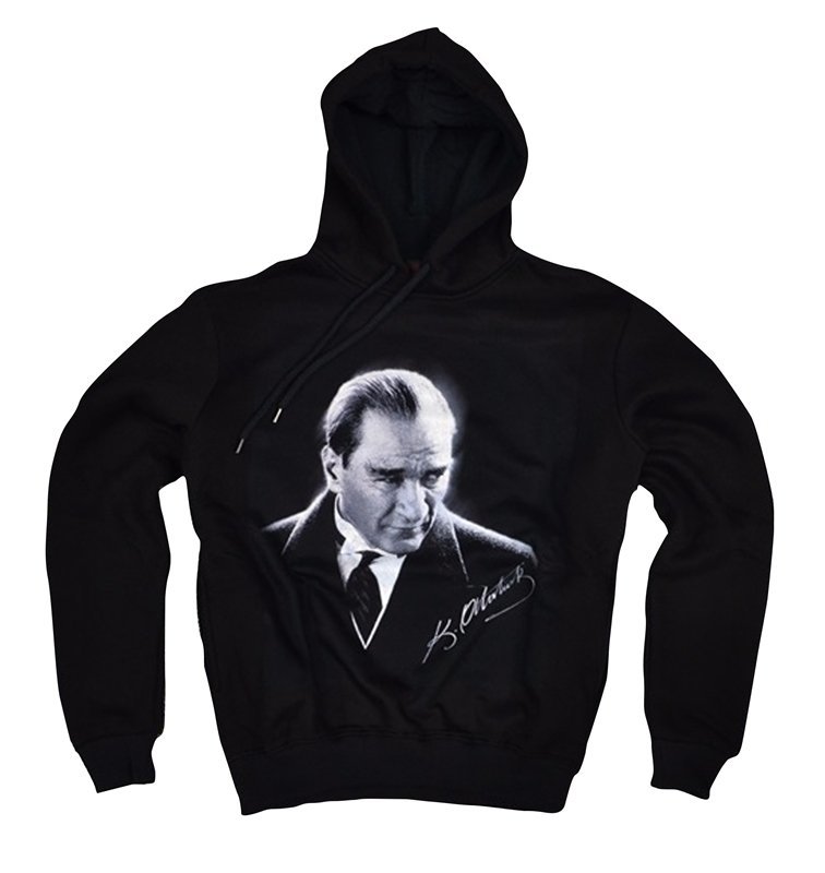ATATÜRK Baskılı Sweatshirt SİYAH - 2XL