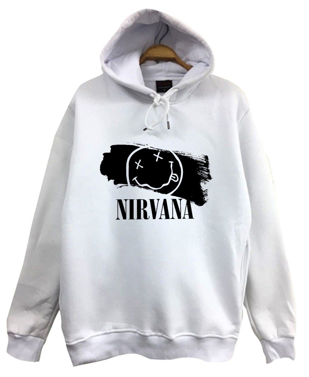 Nirvana-Kurt Cobain Baskılı Kapüşonlu Sweatshirt