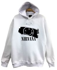 Nirvana-Kurt Cobain Baskılı Kapüşonlu Sweatshirt