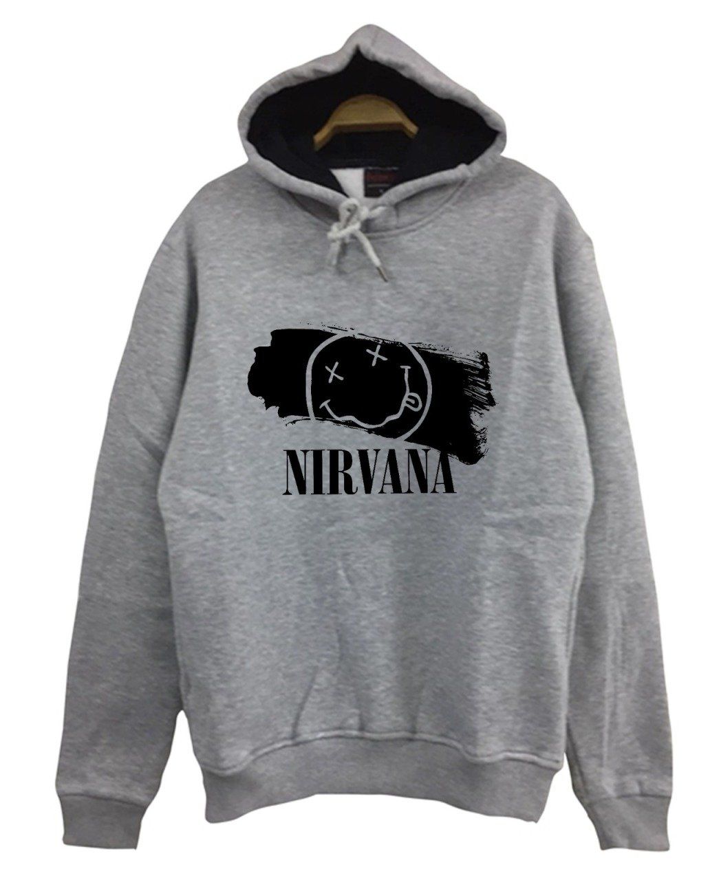 Nirvana-Kurt Cobain Baskılı Kapüşonlu Sweatshirt