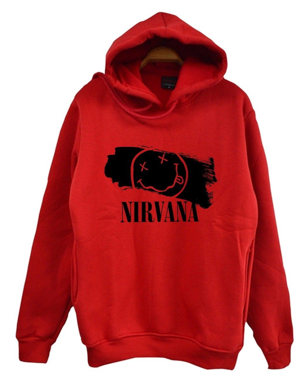 Nirvana-Kurt Cobain Baskılı Kapüşonlu Sweatshirt