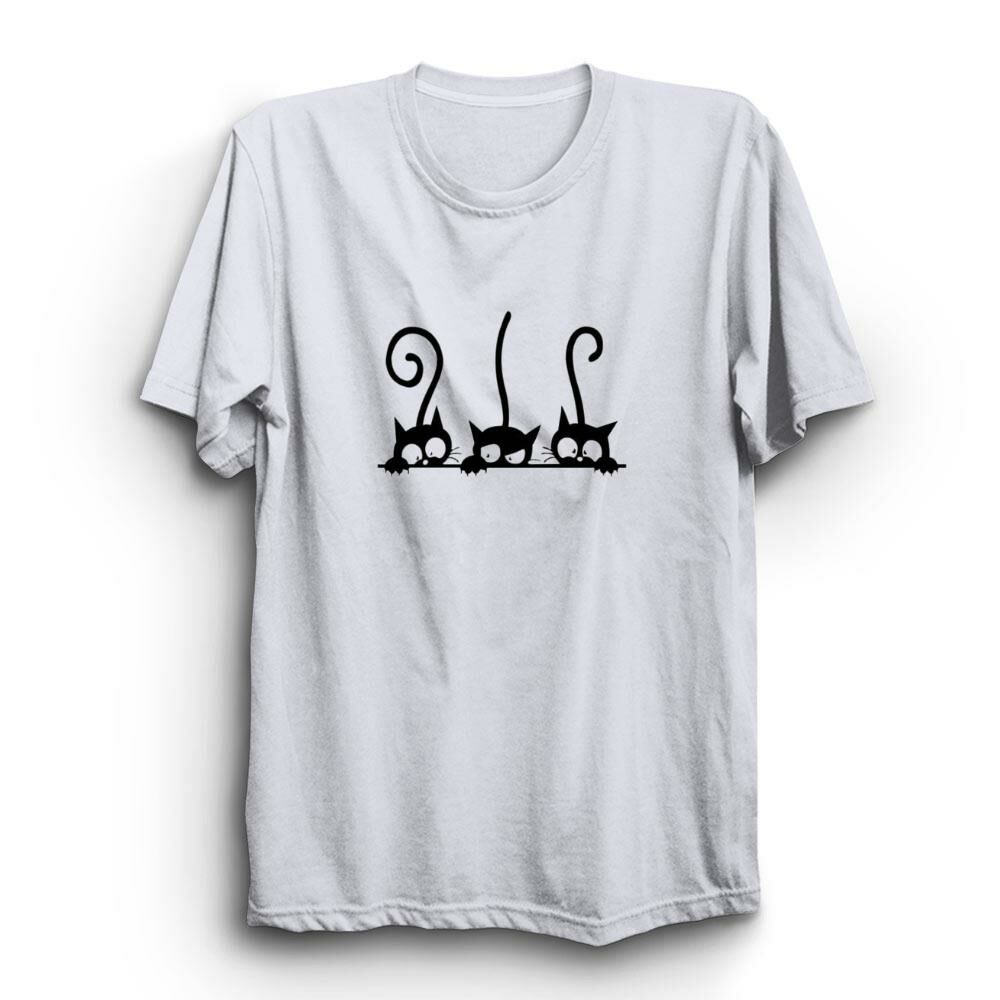 Kediler ve Kuyruklar Baskılı Tshirt