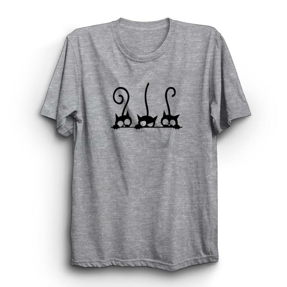 Kediler ve Kuyruklar Baskılı Tshirt
