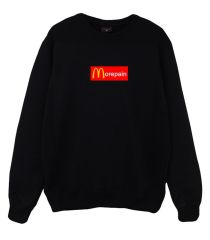 More Pain Baskılı Bisiklet Yaka Sweatshirt