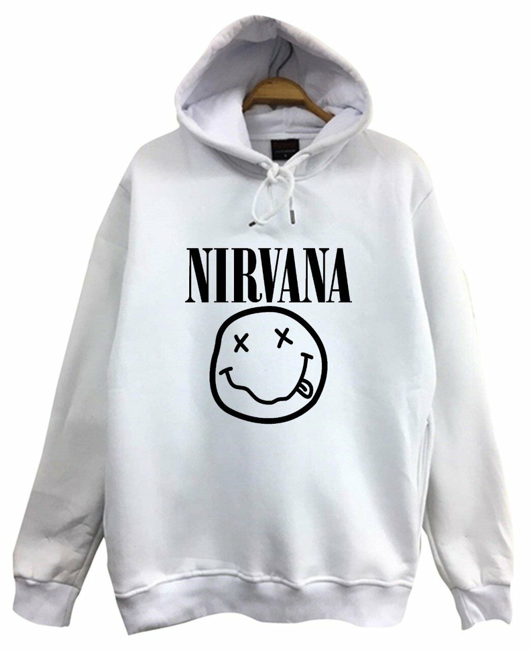 Nirvana-Kurt Cobain Baskılı Kapüşonlu Sweatshirt