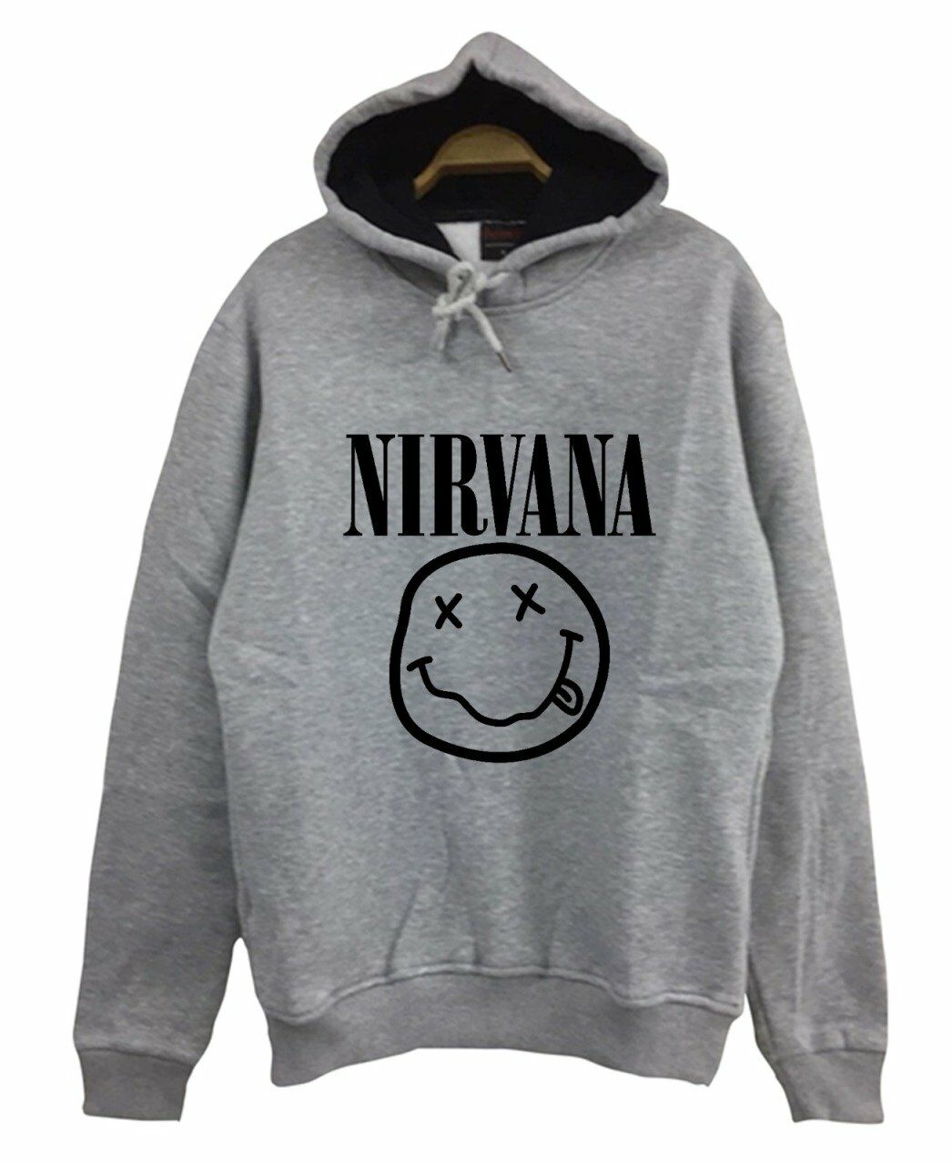 Nirvana-Kurt Cobain Baskılı Kapüşonlu Sweatshirt