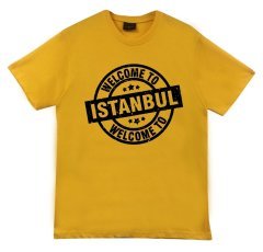 İstanbul Baskılı T-shirt SARI - 3XL