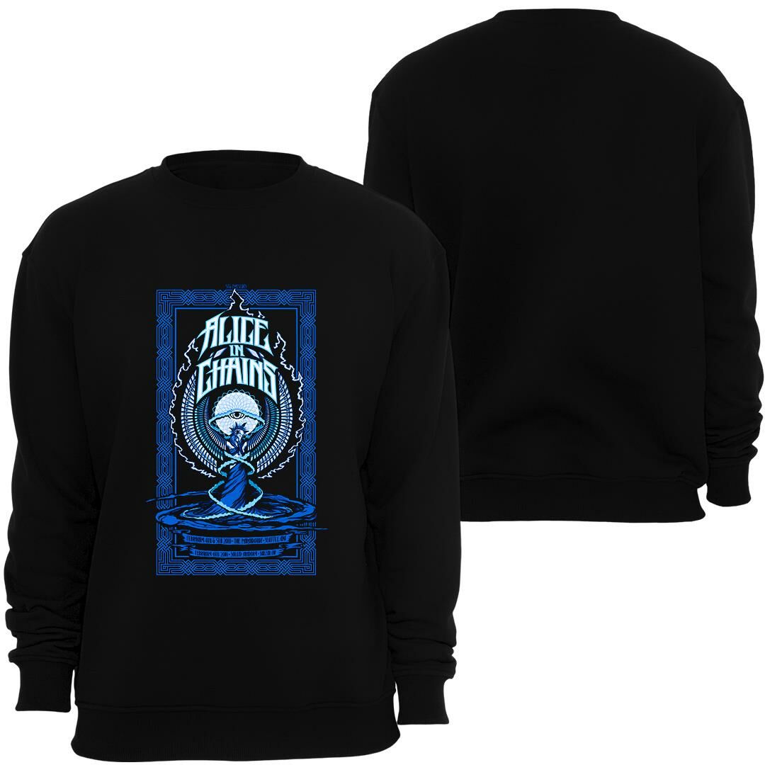 Alice in Chains Baskılı Unisex Bisiklet Yaka Sweatshirt