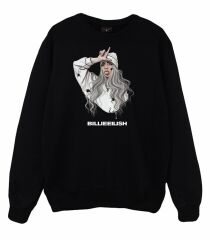 Billie Eilish Baskılı Sweatshirt