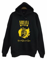 Nirvana-Kurt Cobain Baskılı Kapüşonlu Sweatshirt
