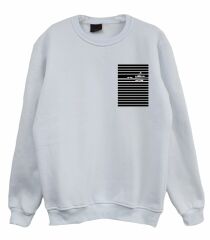 Kadın Çizgi Baskılı Sweatshirt