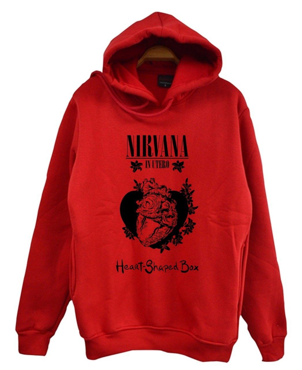Nirvana-Kurt Cobain Baskılı Kapüşonlu Sweatshirt