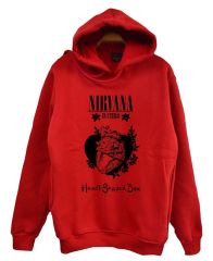 Nirvana-Kurt Cobain Baskılı Kapüşonlu Sweatshirt
