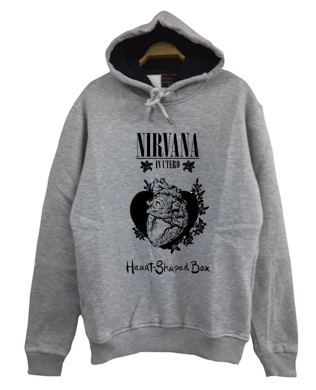 Nirvana-Kurt Cobain Baskılı Kapüşonlu Sweatshirt