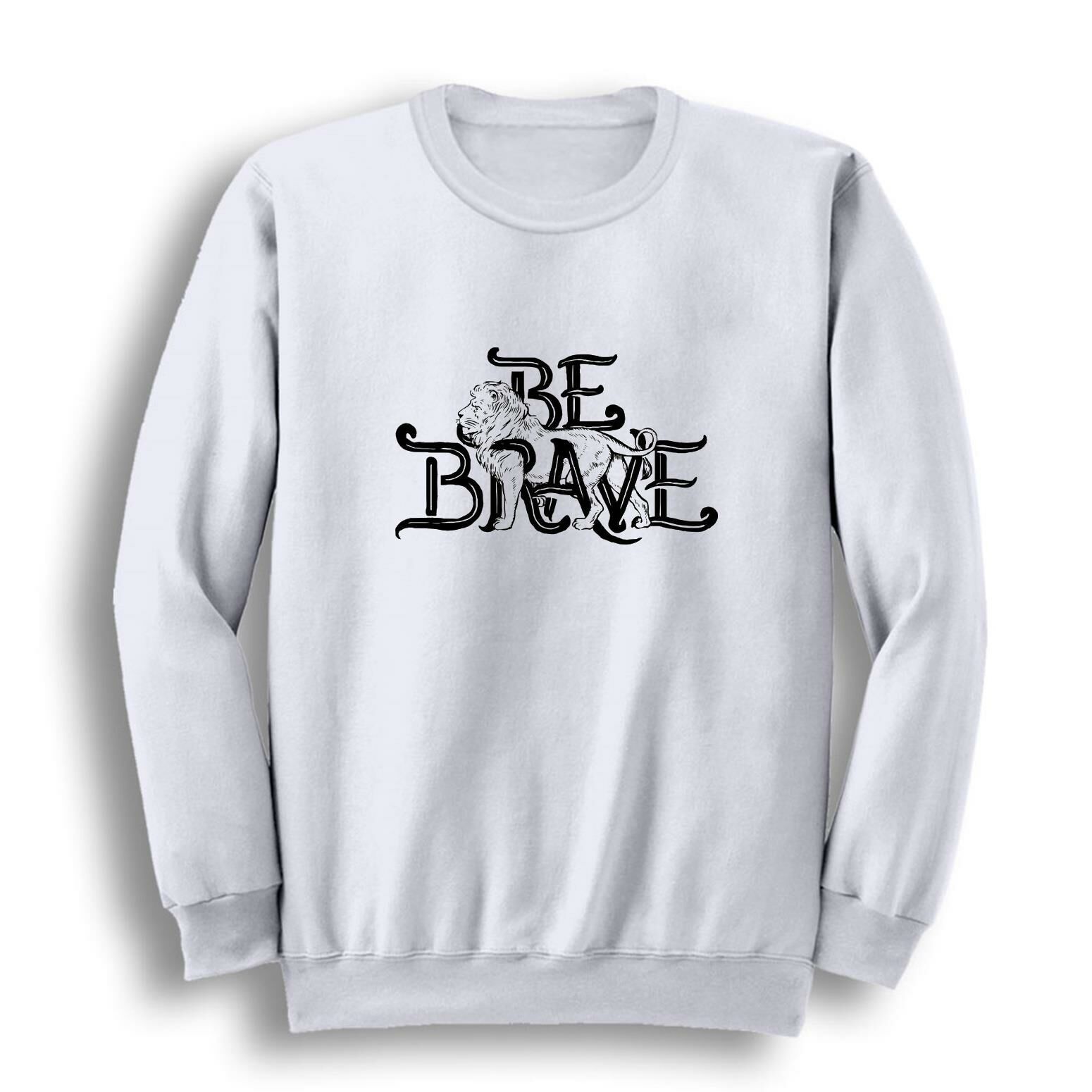 Be Brave Baskılı Bisiklet Yaka Sweatshirt