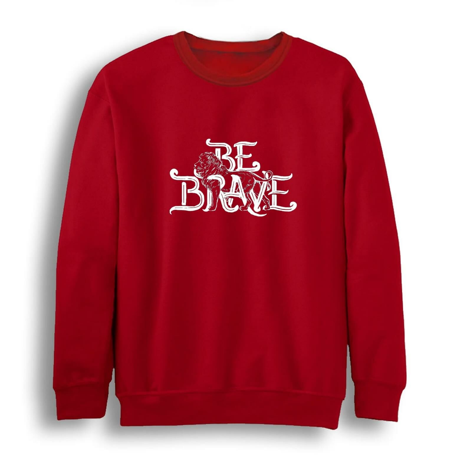 Be Brave Baskılı Bisiklet Yaka Sweatshirt