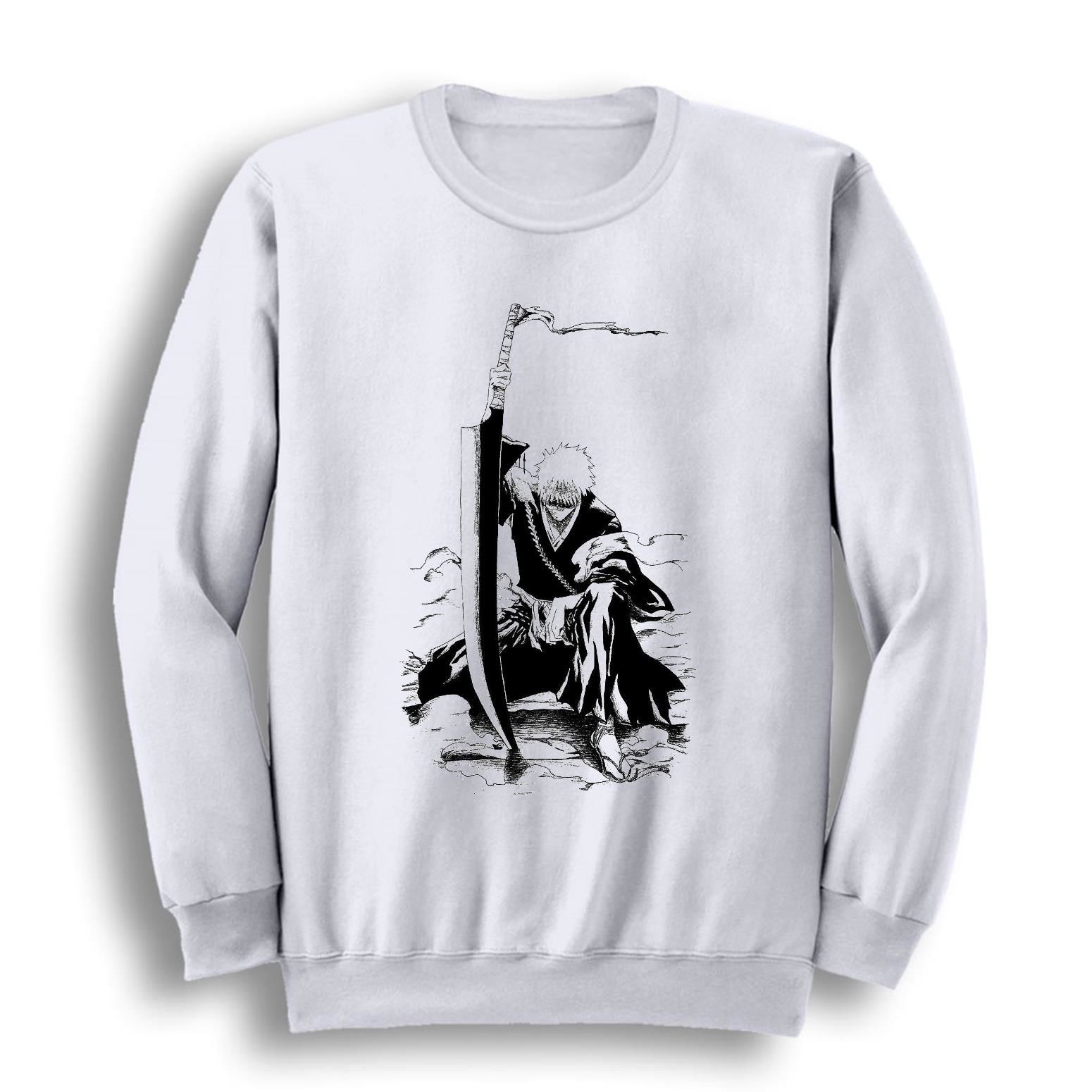 Bleach Baskılı Bisiklet Yaka Sweatshirt
