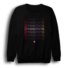 Dynamite Baskılı Bisiklet Yaka Sweatshirt