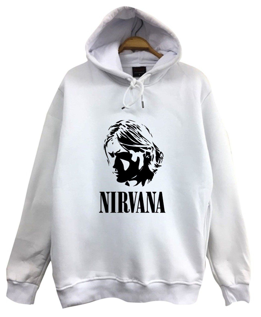 Nirvana-Kurt Cobain Baskılı Kapüşonlu Sweatshirt
