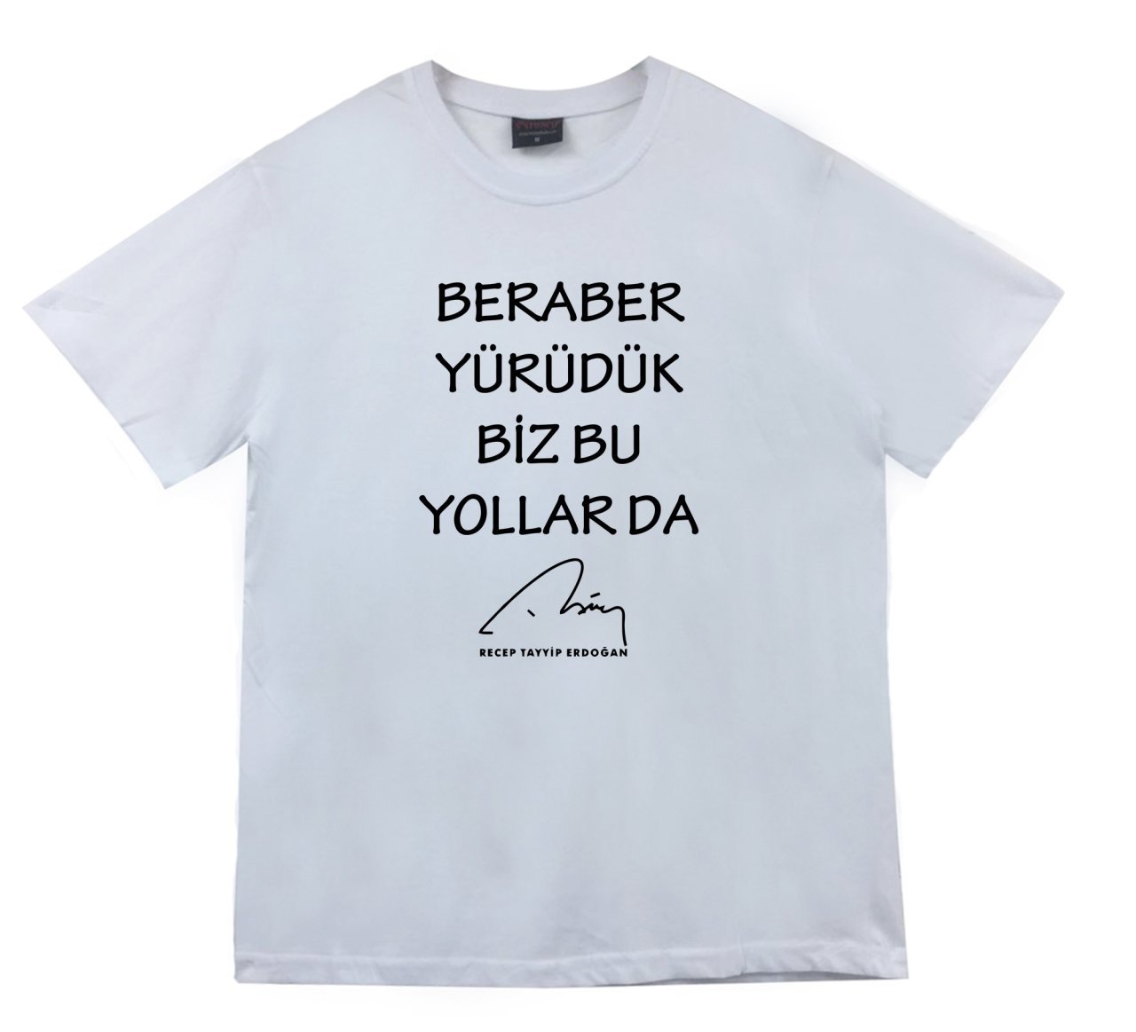Recep Tayyip Erdoğan Baskılı T-shirt BEYAZ - XL