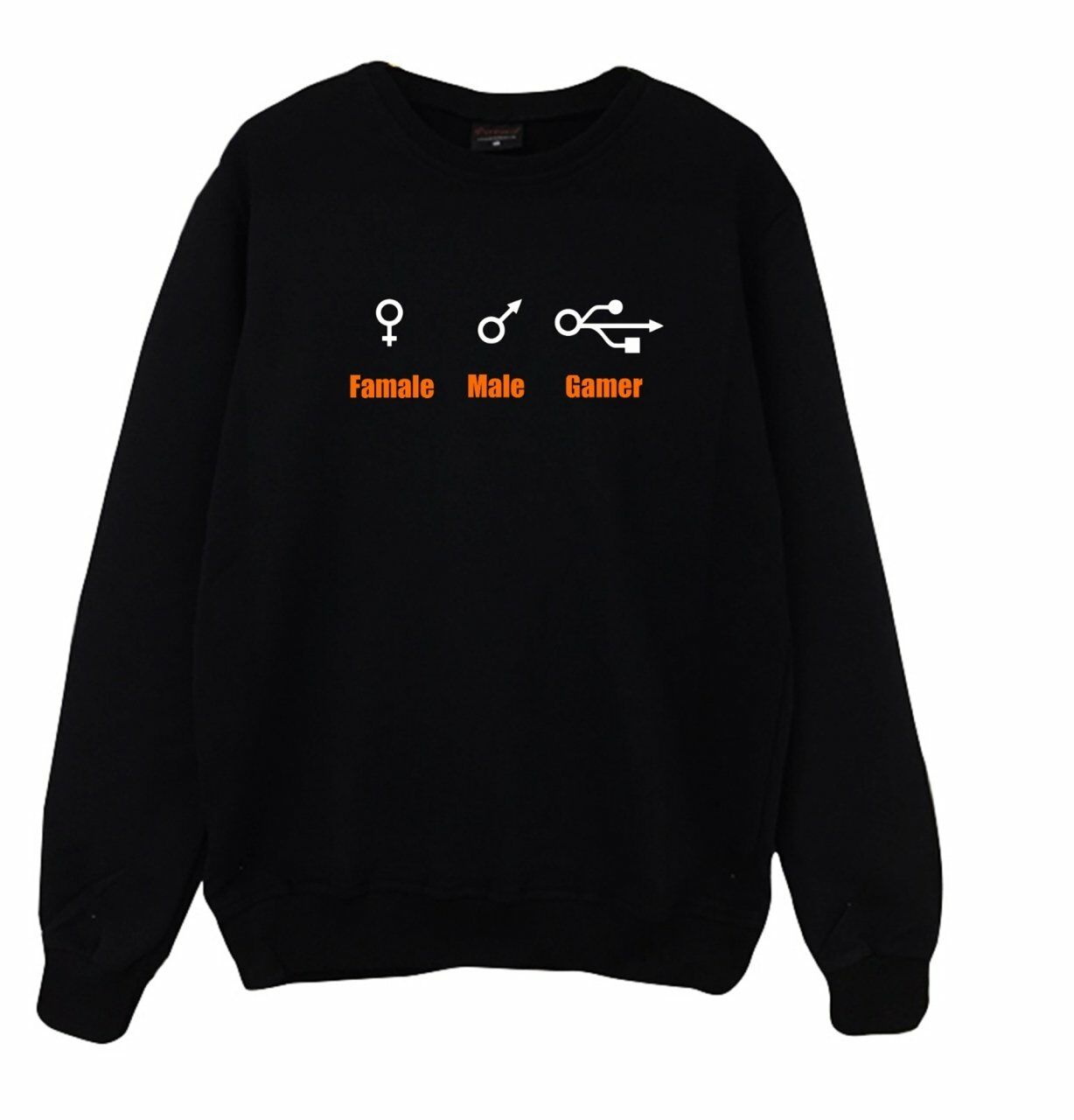 Famale Male Gamer Baskılı Sweatshirt