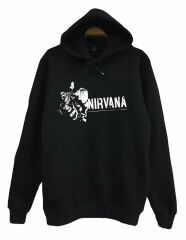 Nirvana-Kurt Cobain Baskılı Kapüşonlu Sweatshirt