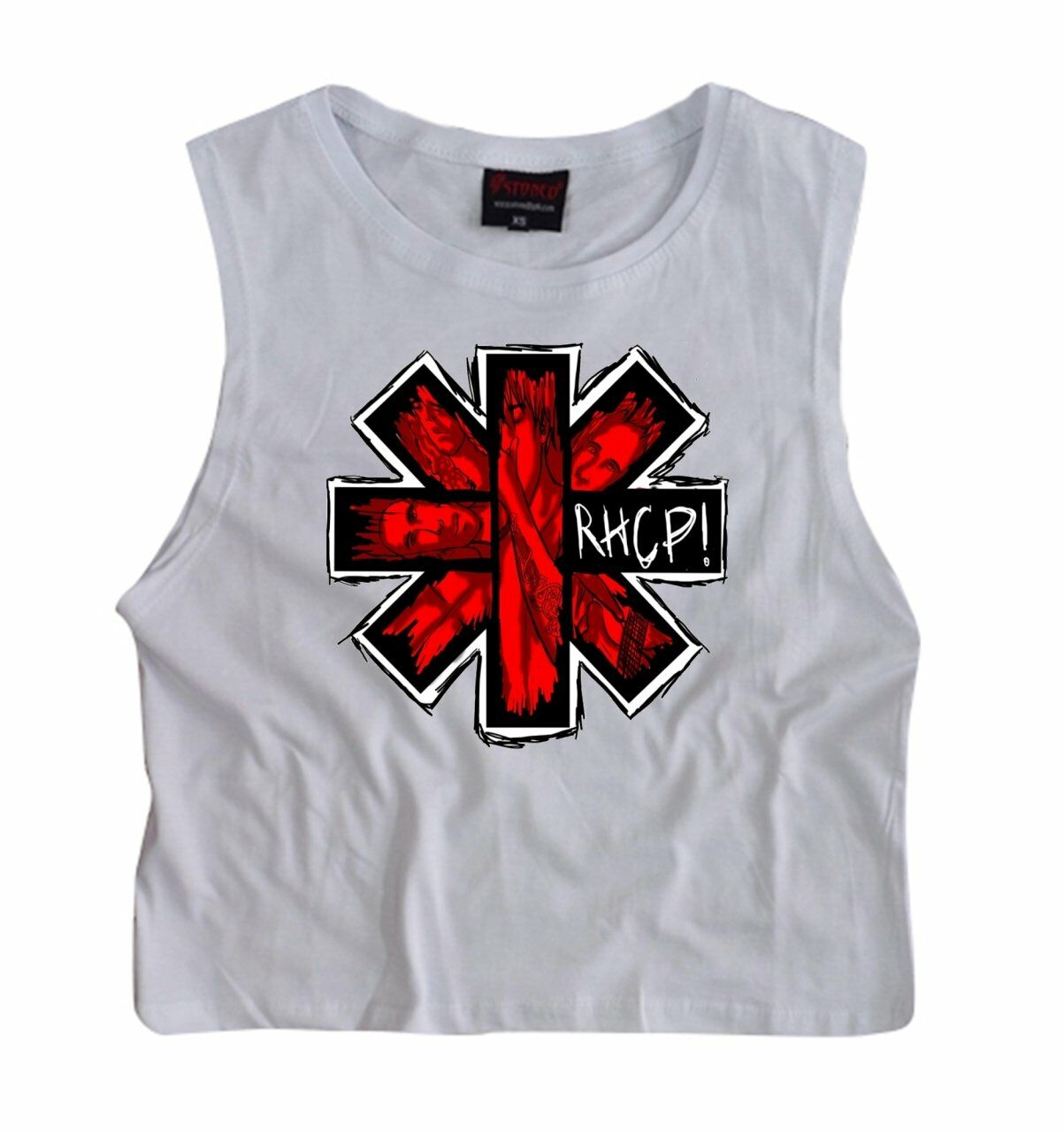 RED HOT CHILI PEPPERS Baskılı Göbek Üstü-Yarım T-shirt