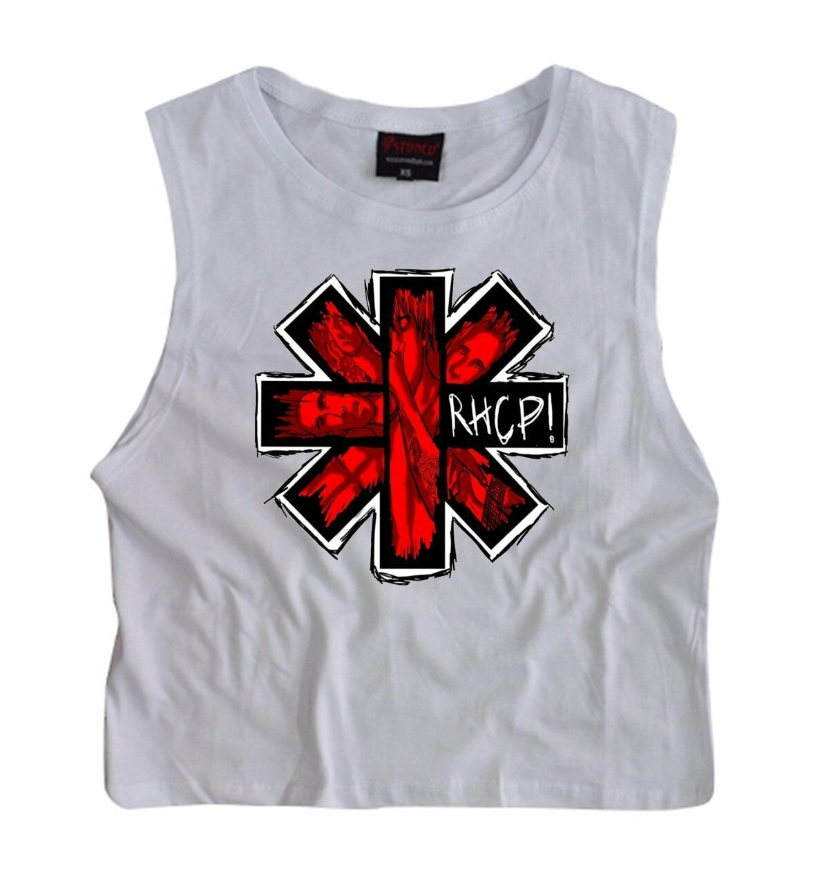 RED HOT CHILI PEPPERS Baskılı Göbek Üstü-Yarım T-shirt