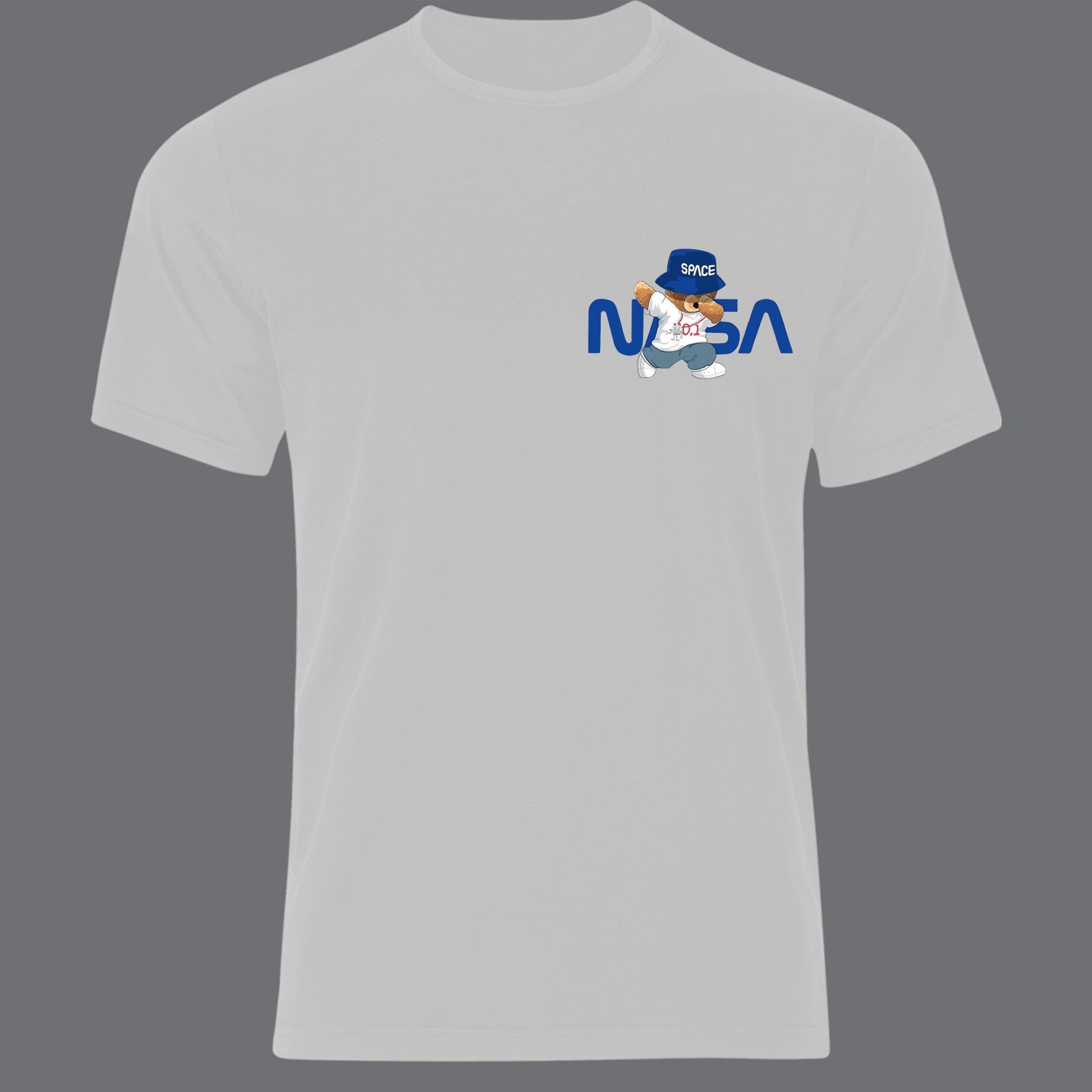 Nasa Sevimli Ayıcık Baskılı Özel Tasarım Unisex Tshirt