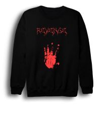 Revenge Baskılı Bisiklet Yaka Sweatshirt