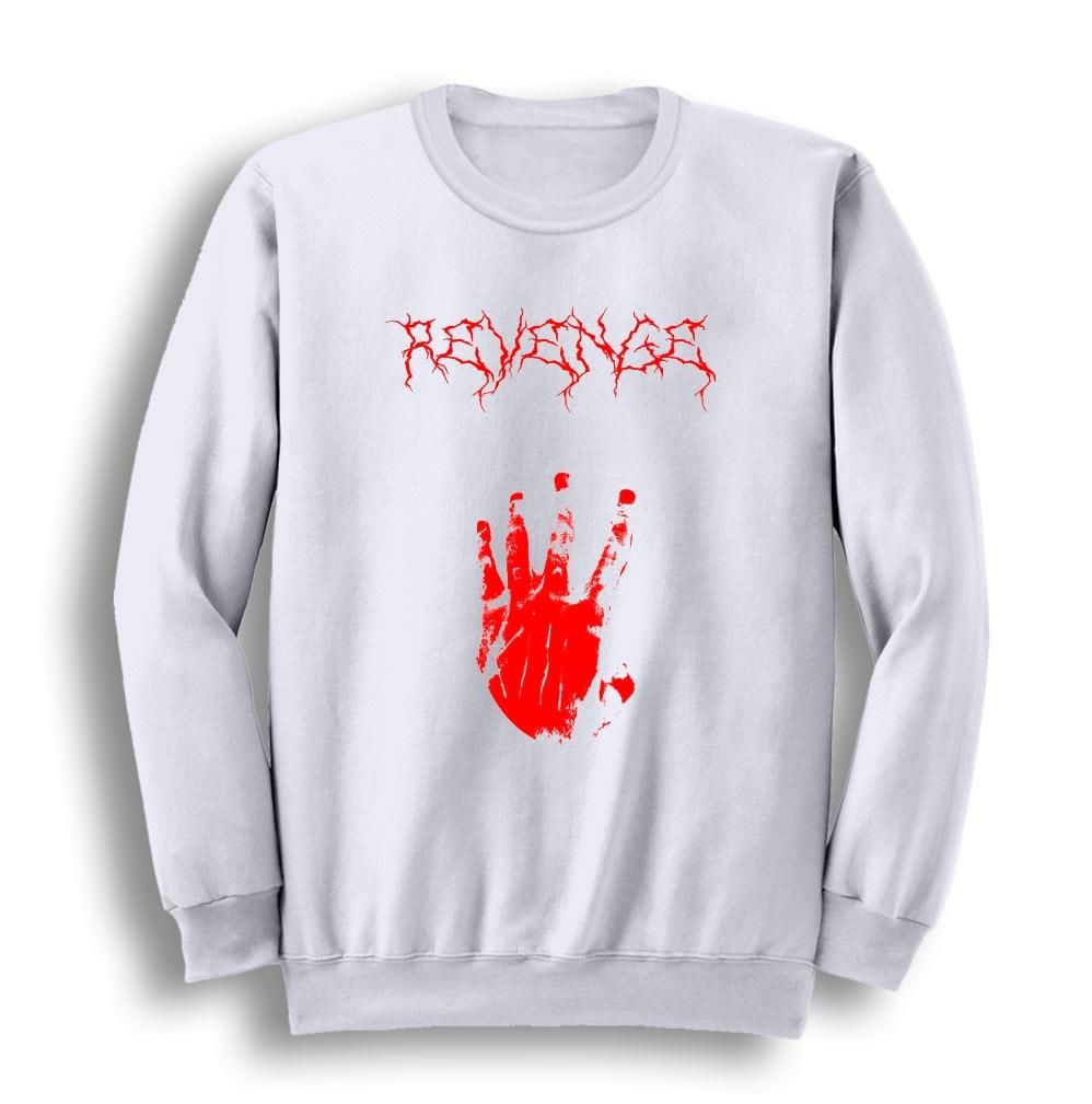 Revenge Baskılı Bisiklet Yaka Sweatshirt