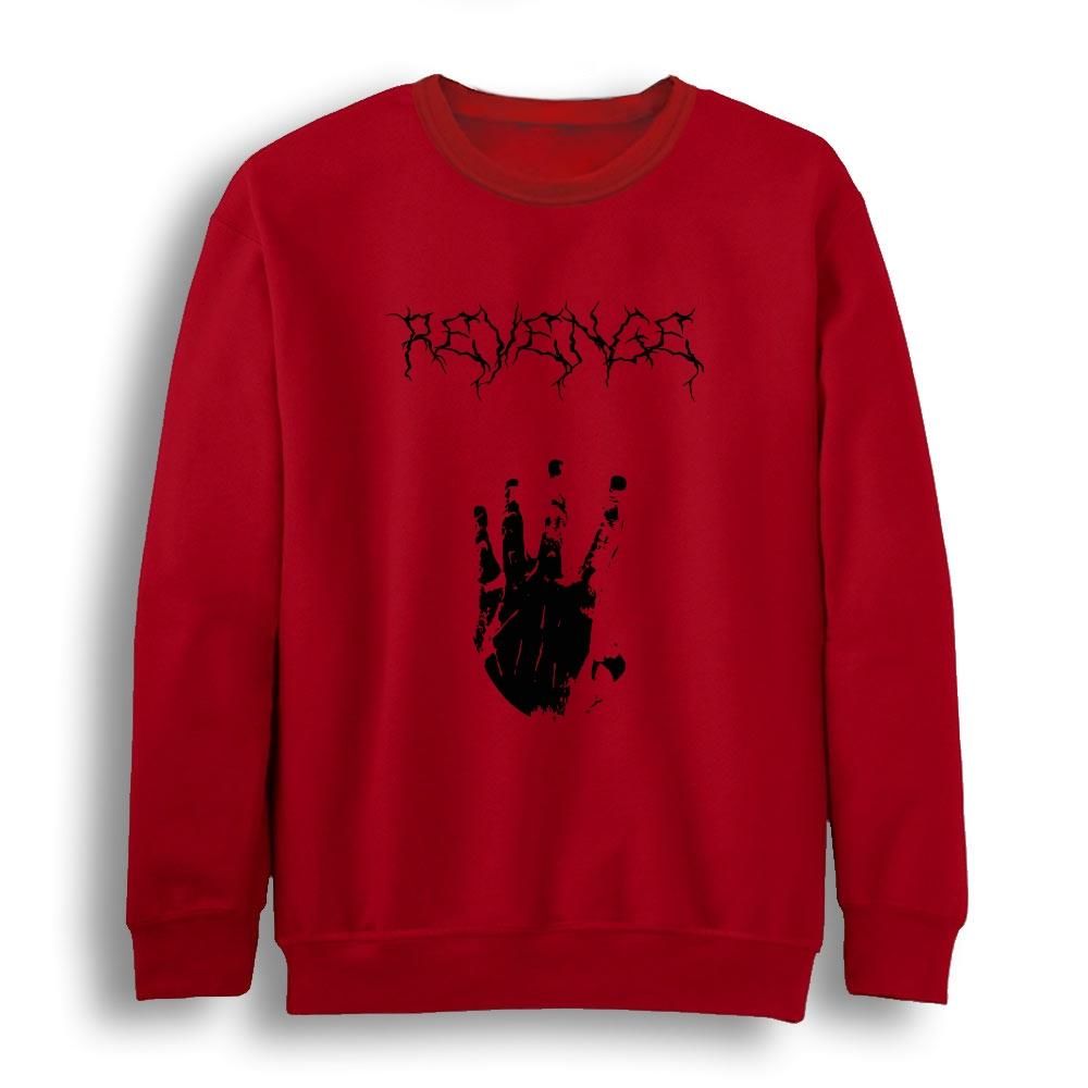 Revenge Baskılı Bisiklet Yaka Sweatshirt
