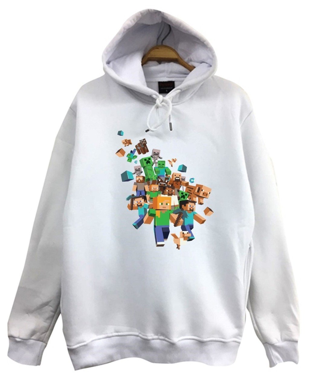 Minecraft Bask l Sweatshirt BEYAZ 3XL