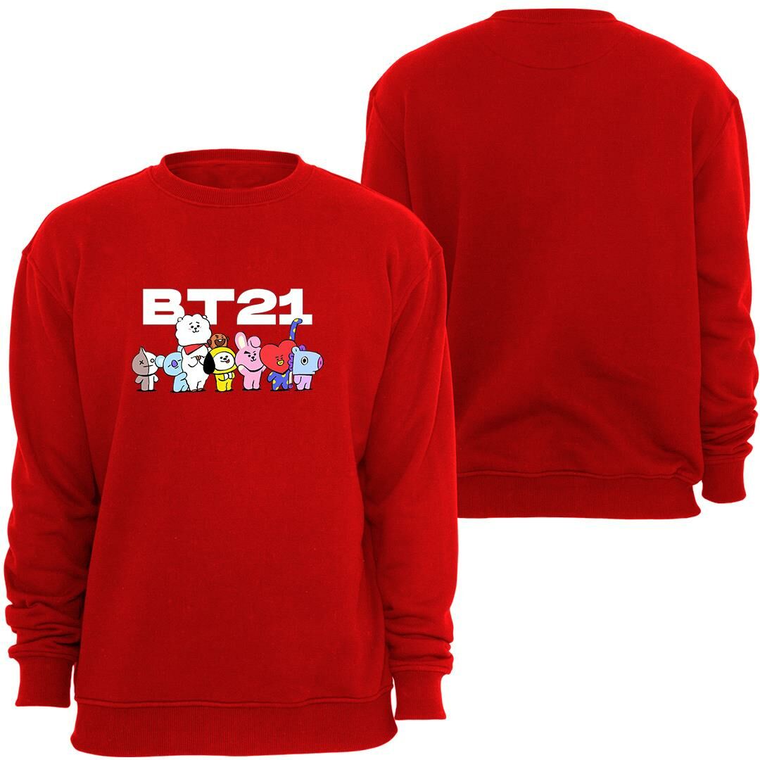 Bt21 Bts Anime Baskılı Bisiklet Yaka Sweatshirt