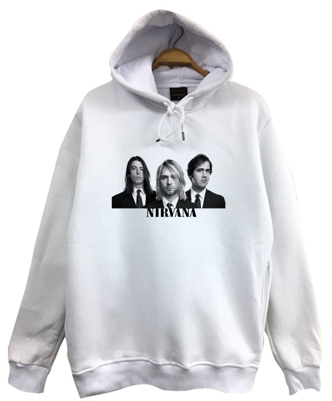 Nirvana-Kurt Cobain Baskılı Kapüşonlu Sweatshirt