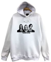 Nirvana-Kurt Cobain Baskılı Kapüşonlu Sweatshirt