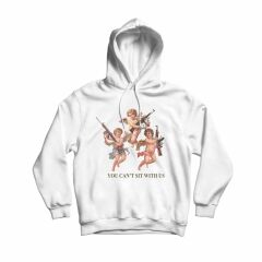 Angel Sit With Us Baskılı Kapşonlu Sweatshirt