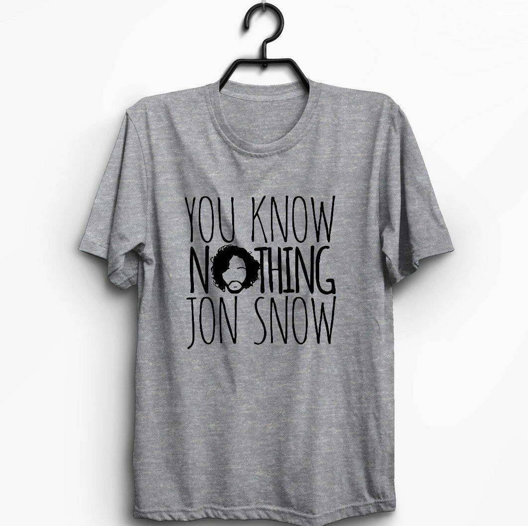 Game of Thrones -  Jon Snow Baskılı T-shirt GRİ - S