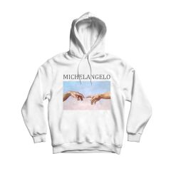 Michelangelo Baskılı Kapşonlu Sweathirt