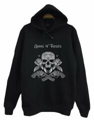 Guns N Roses Baskılı Kapüşonlu Sweatshirt