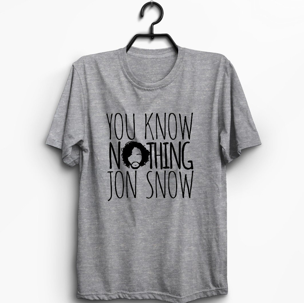 Game of Thrones -  Jon Snow Baskılı T-shirt GRİ - S