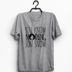 Game of Thrones -  Jon Snow Baskılı T-shirt GRİ - S