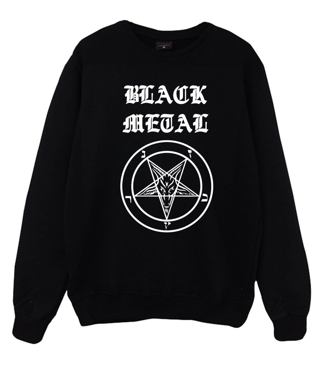 Pentagram Black Metal Baskılı Sweatshirt