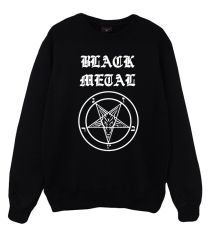 Pentagram Black Metal Baskılı Sweatshirt