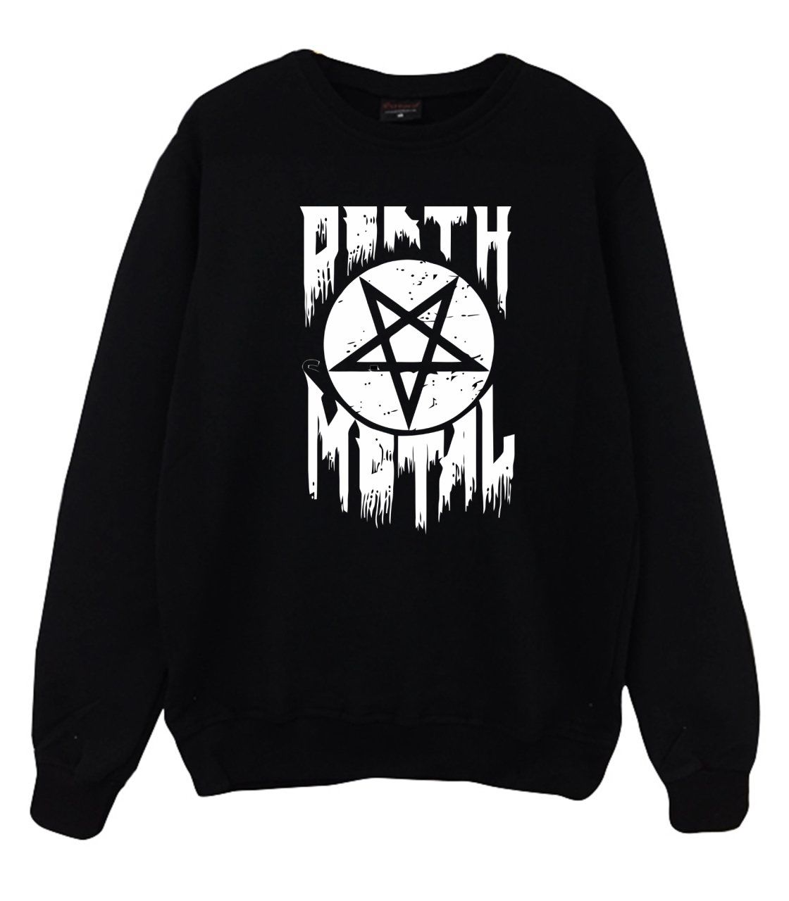 Pentagram Heavy Metal Baskılı Sweatshirt
