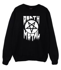 Pentagram Heavy Metal Baskılı Sweatshirt