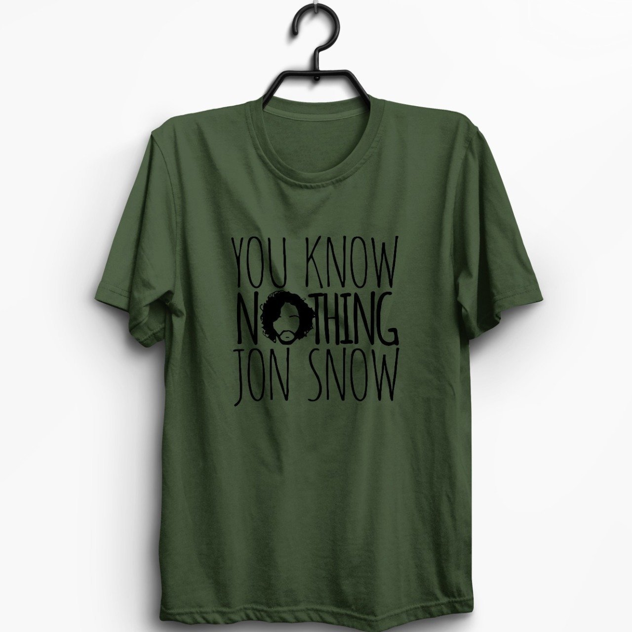 Game of Thrones -  Jon Snow Baskılı T-shirt HAKİ - XL