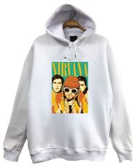 Nirvana-Kurt Cobain Baskılı Kapüşonlu Sweatshirt
