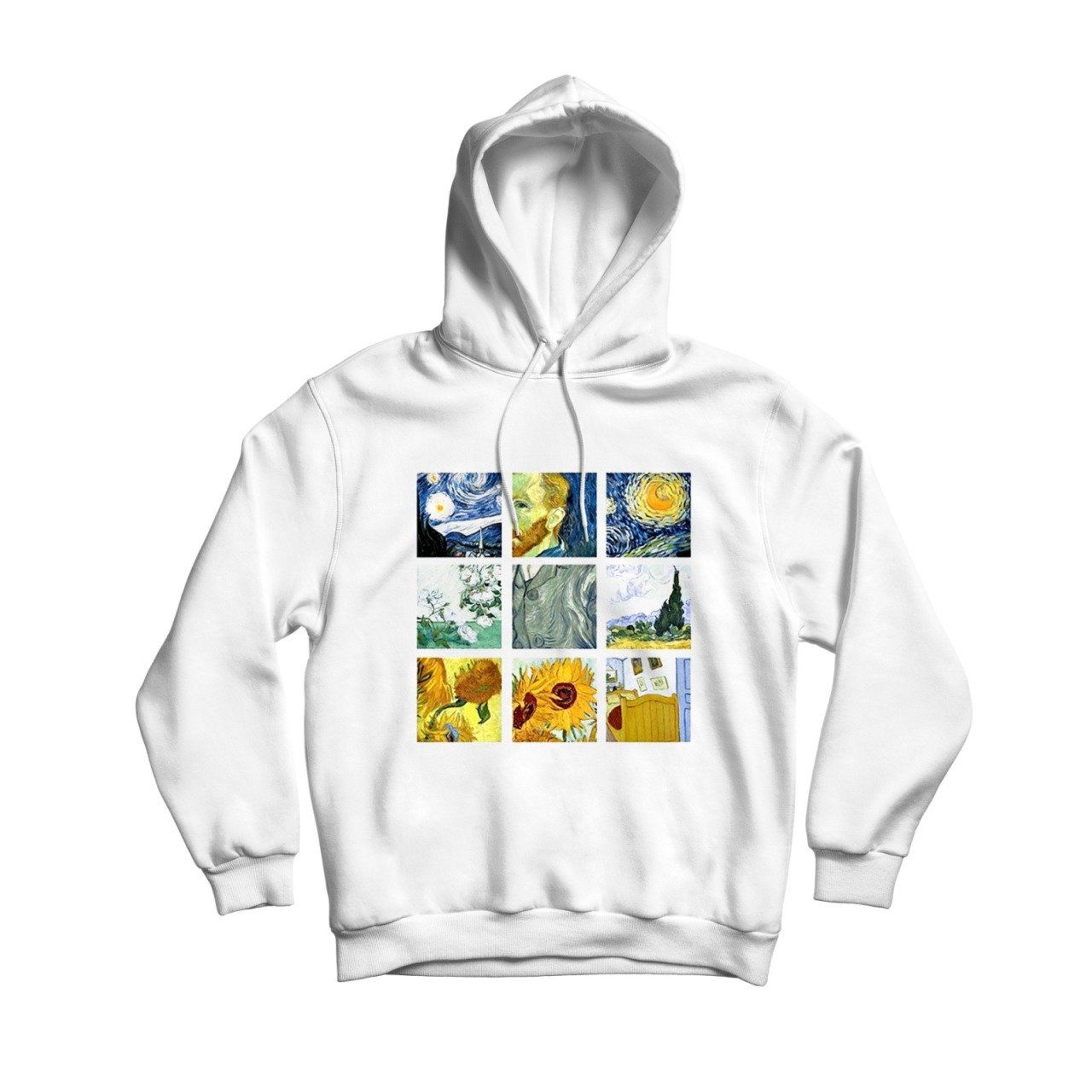 Van Gogh Baskılı Kapşonlu Sweatshirt