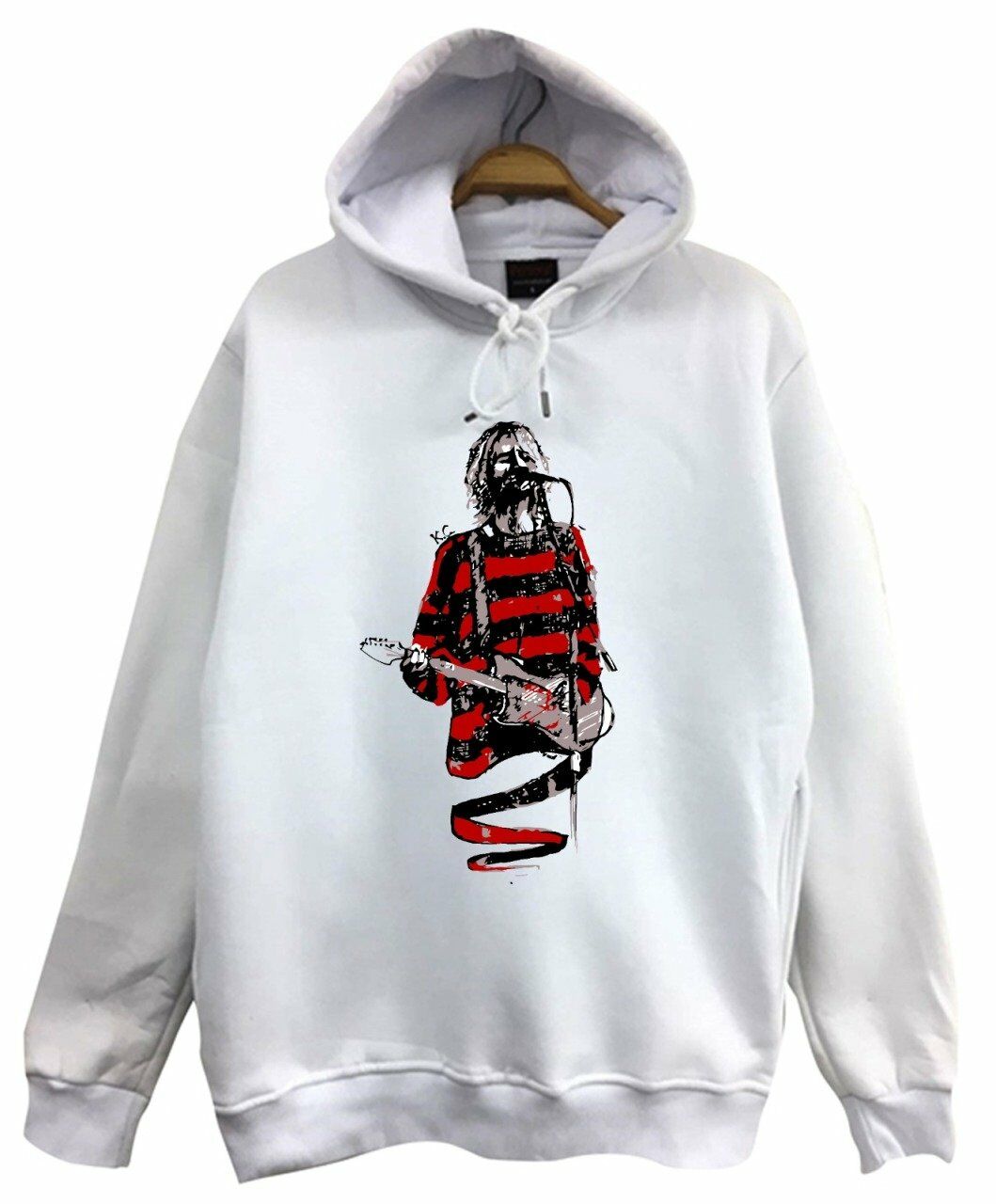 Nirvana-Kurt Cobain Baskılı Kapüşonlu Sweatshirt